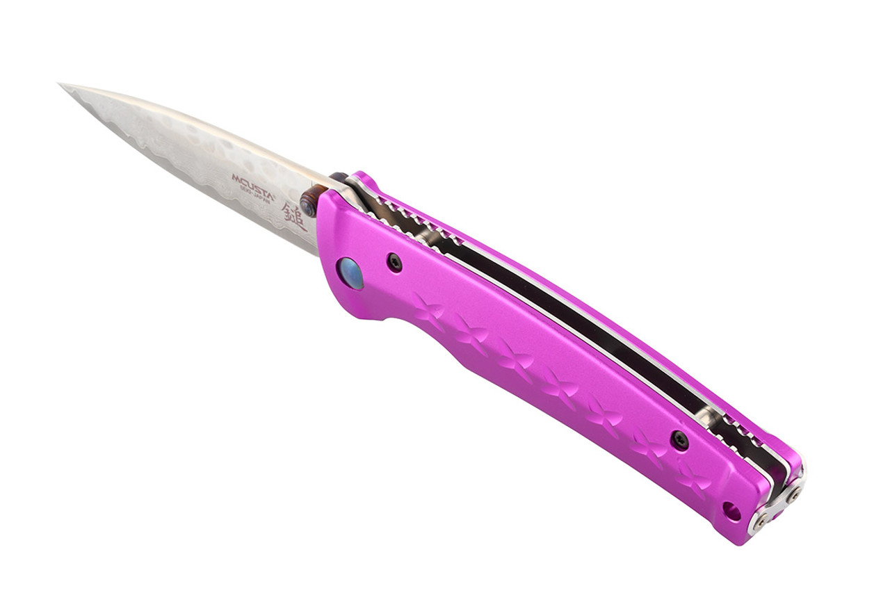 Mcusta MC-162D Fusion VG-10 Core Damascus Purple Anodized Aluminum 4.25" Folding knife