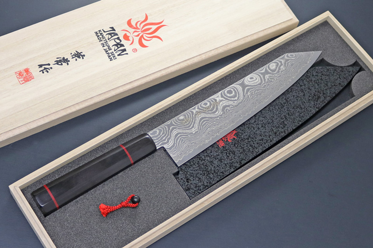 Kanetsune KC-815 Namishibuki Kiritsuke 210mm Damascus Kitchen Knife
