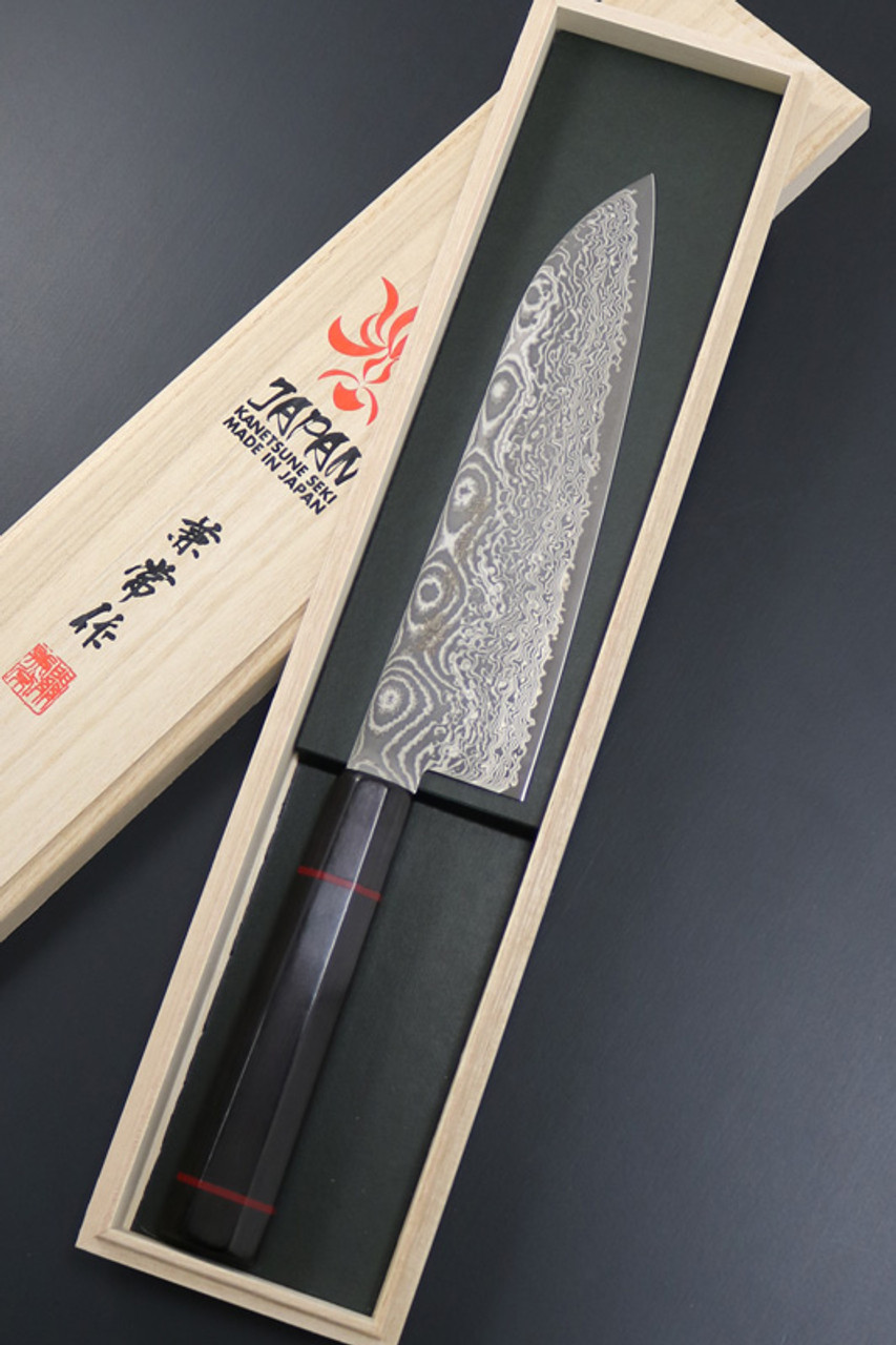 Kanetsune KC-843 Namishibuki Wa-Santoku 180mm Damascus Kitchen Knife