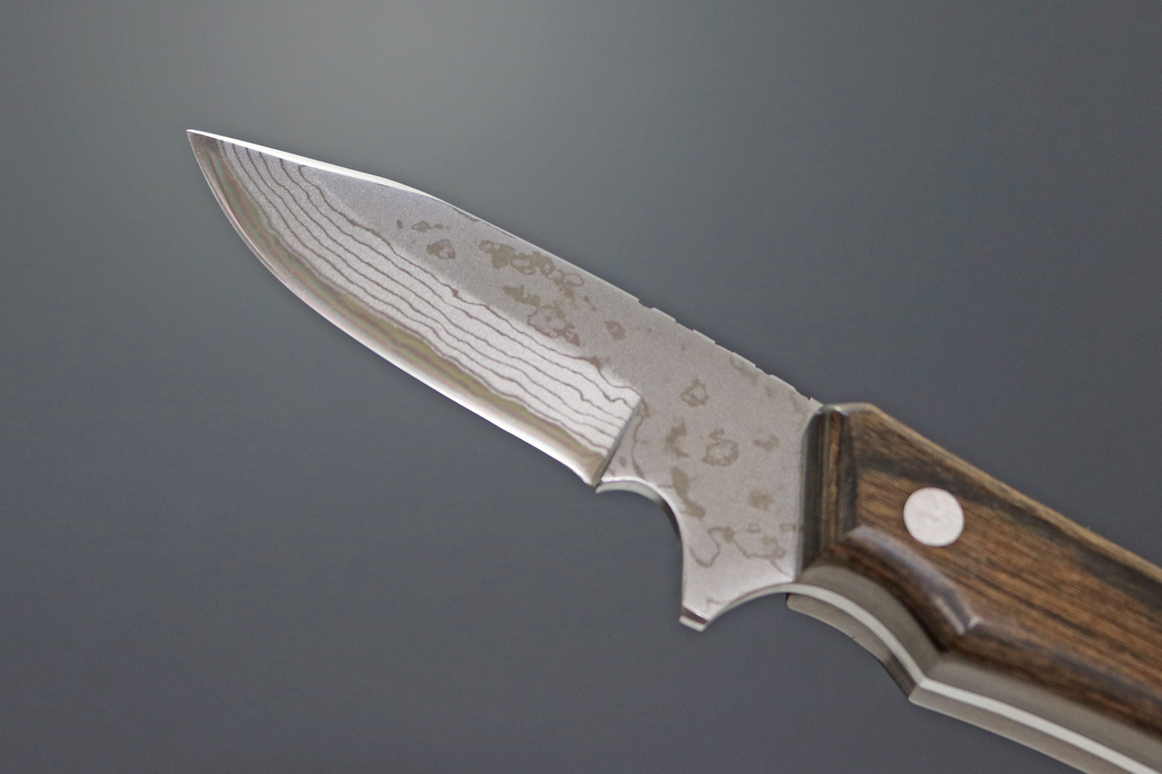 Kanetsune KB-269 Seseragi 2 Drop Damascus Blue Steel 70mm Field Knife