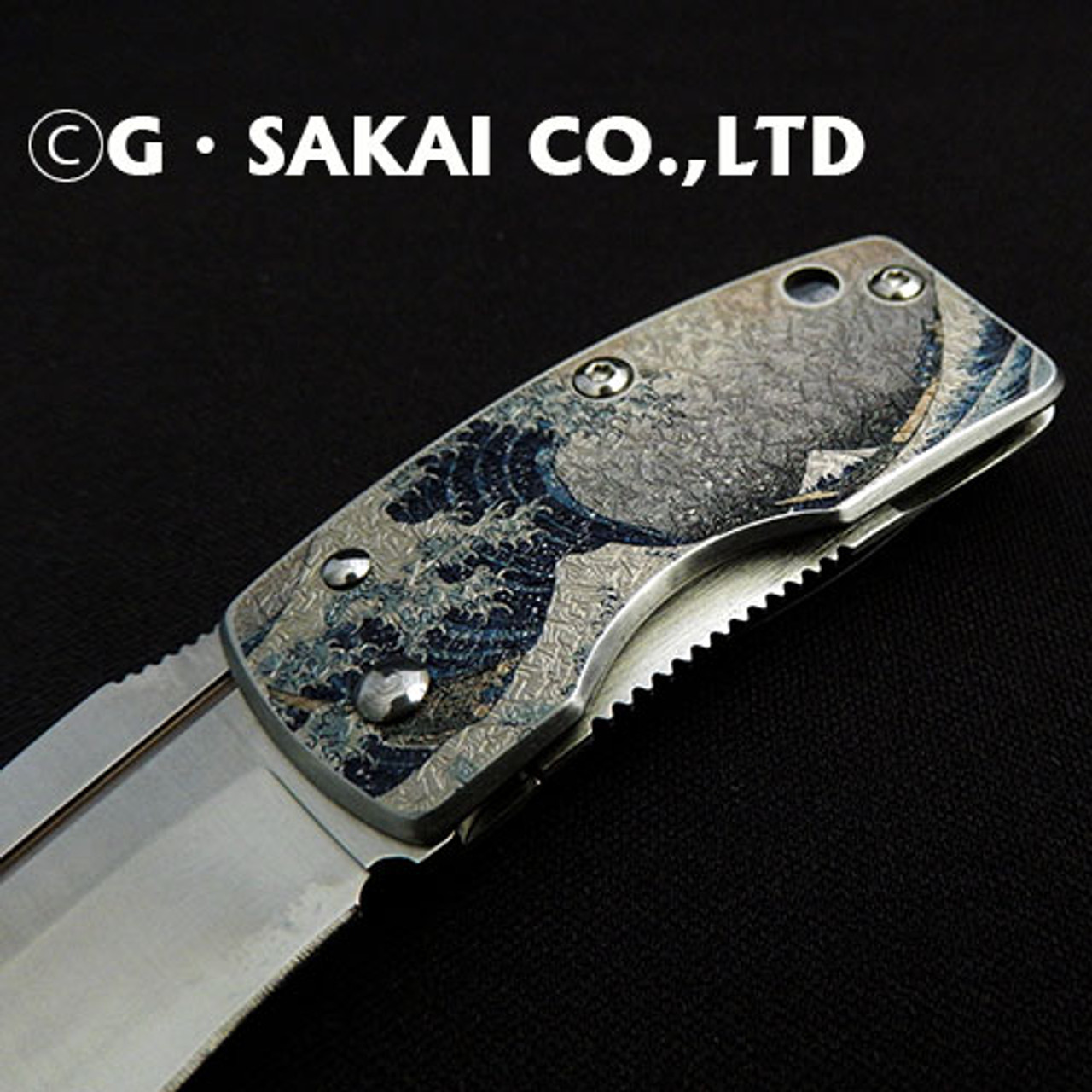 G. Sakai 11602 Ukimon Great Wave VG10 Small Money Clip Folding Pocket Knife