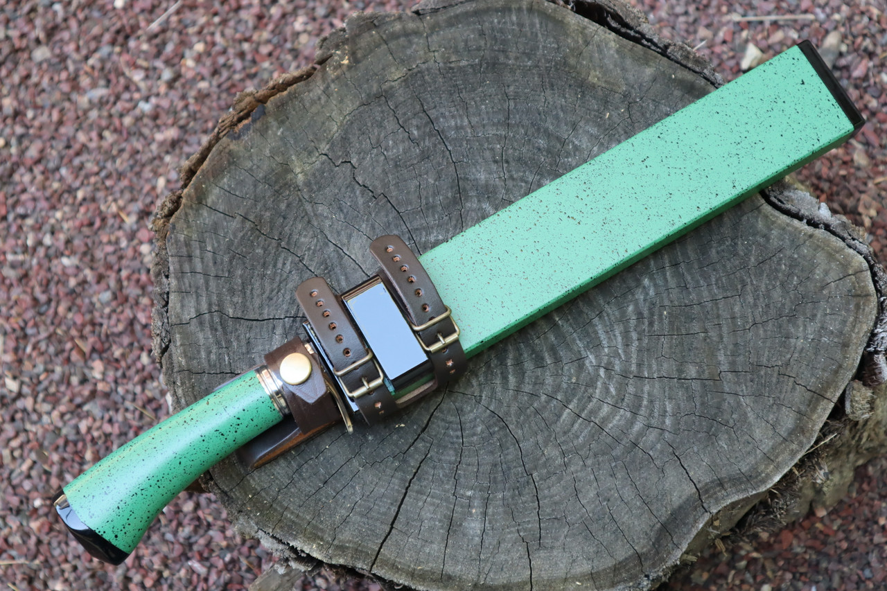 Masano Toyokuni TKA-003 Urusi 8.26" Green Fixed Damascus Hunting Knife
