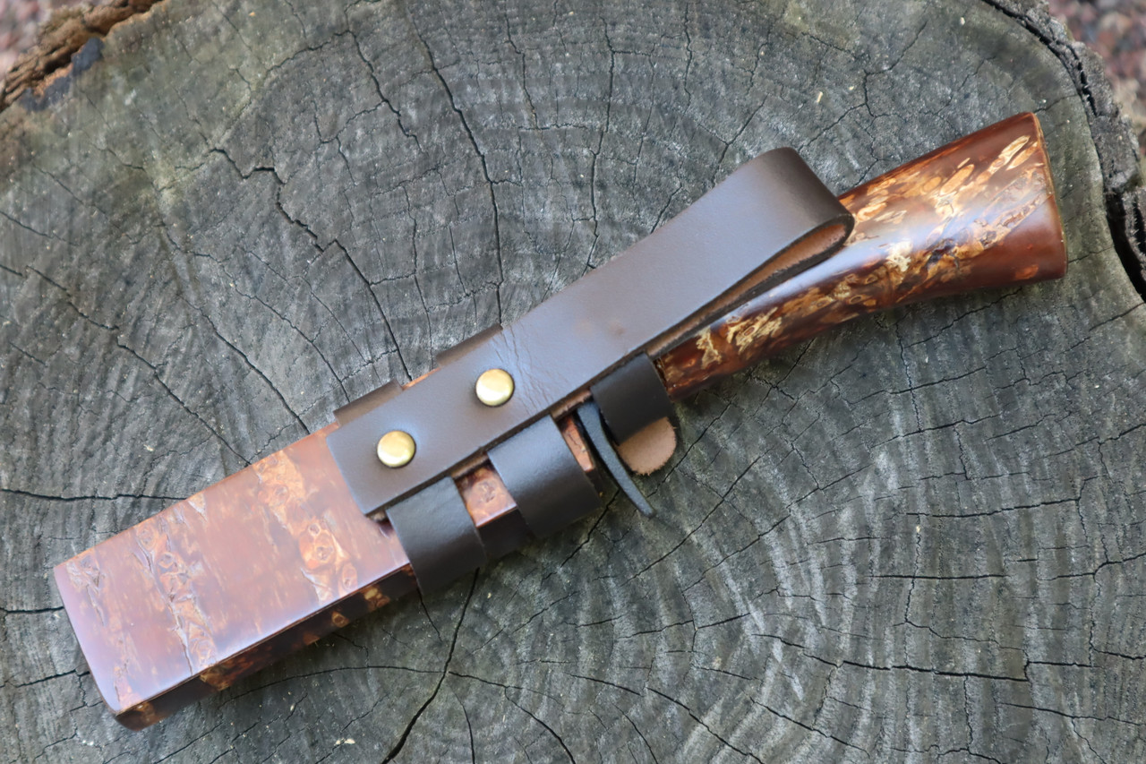 Masano Toyokuni TKA-017 Sakura 3.34" Damascus Fixed Blade Hunting Knife