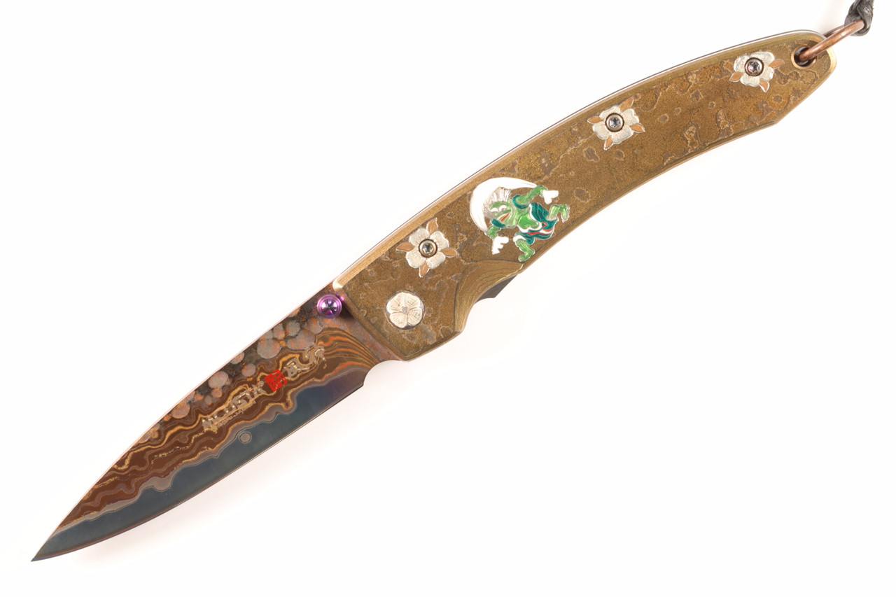 MC-114RD-F Fujin 25th Anniversary Forge Tsuchi Damascus Stainless Framelock Folding knife