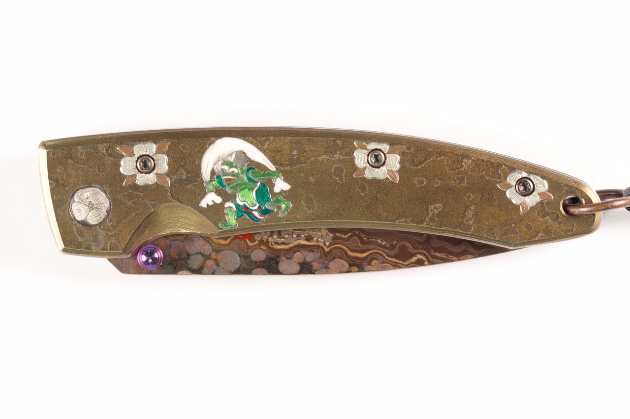 MC-114RD-F Fujin 25th Anniversary Forge Tsuchi Damascus Stainless Framelock Folding knife