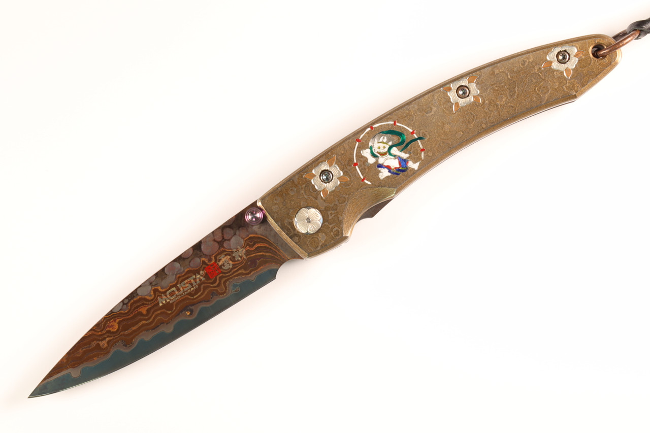 MC-114RD-R Raijin 25th Anniversary Forge Tsuchi Damascus Stainless Framelock Folding knife