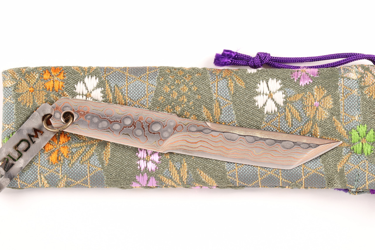 MCA-002 25th Anniversary Small Tanto Mokume Damascus Fixed Blade Knife