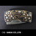 G. Sakai 11613 Ukimon Sakura Damascus Tanto Money Clip Folding Pocket Knife