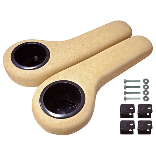 Arm Rest with Cup Holder Set, Beige Golf Carts; SEAT-695-BG