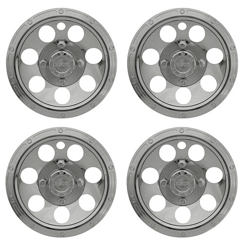Wheel Cover Set 10" Beadlock All Terrain Chrome, Set of 4 Golf Carts; CAP-0038-4