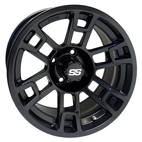 Wheel Matte Black, 14x7 ET-25 Golf Carts; TIR-RX391-MB