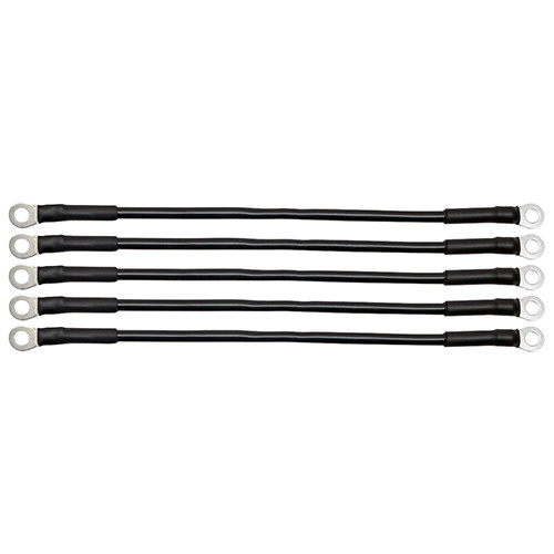 Battery Cables Pack of 5, 12" 6 Gauge Black Golf Carts; BAT-1011-5