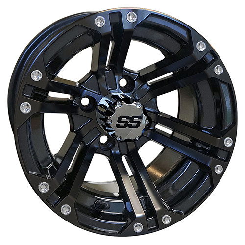 Aluminum Wheel - RHOX RX331, Black with Center Cap, 12x7 ET-25; TIR-RX331