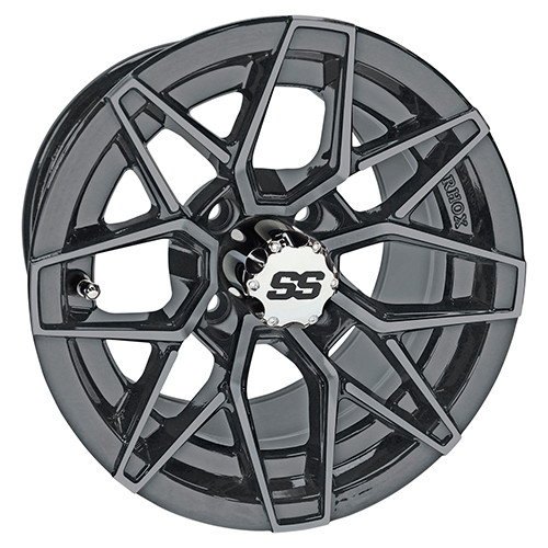 Wheel Gun Metal, 12x7 ET-25 Golf Carts; TIR-RX380-GM