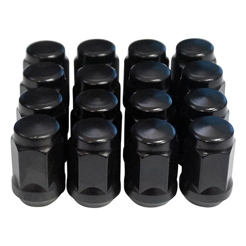 Lug Nuts Flat Black Closed End Metric 12mm-1.25, 3/4" OD Golf Carts; TIR-912S