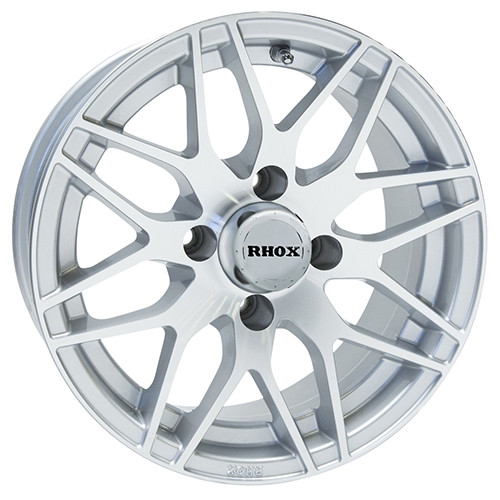 Wheel Machined Silver, 13x6 Centered Golf Carts; TIR-RX177-MS