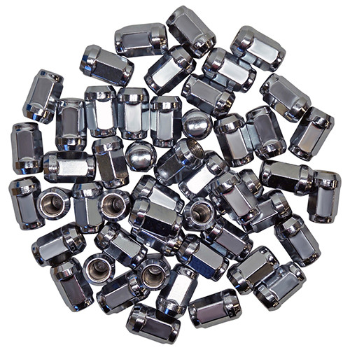 Lug Nuts Chrome Finish, 3/4" OD Golf Carts; TIR-938-50