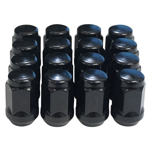 Lug Nuts Gloss Black Closed End Standard 1/2"-20, 3/4" OD Golf Carts; TIR-939S