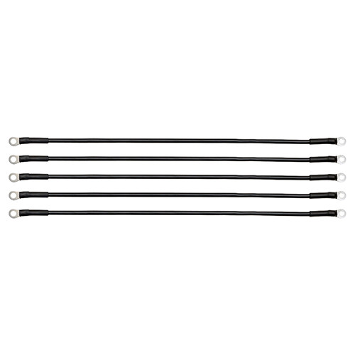 Battery Cables Pack of 5, 21" 6 Gauge Black Golf Carts; BAT-1015-5