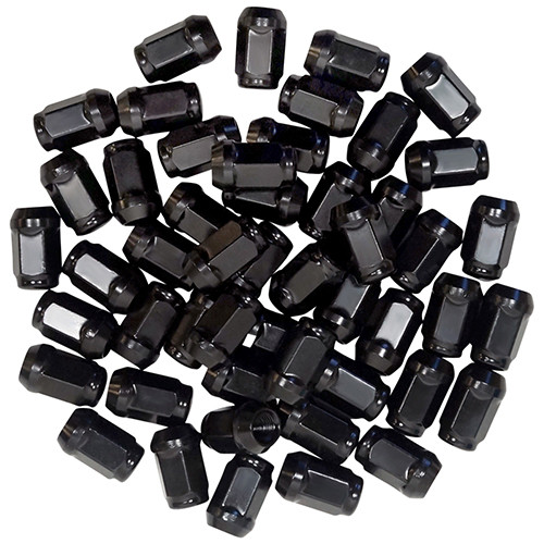 Lug Nuts Gloss Black Closed End Metric 12mm-1.25, 3/4" OD Golf Carts; TIR-940-50
