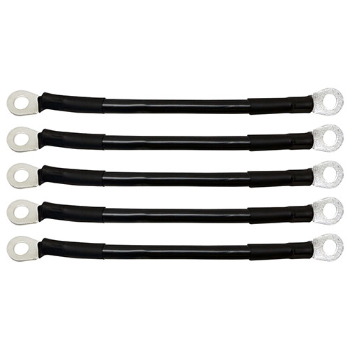 Battery Cables 7" Length, 4 Gauge, Black Color, Pack of 5; BAT-1009A-5