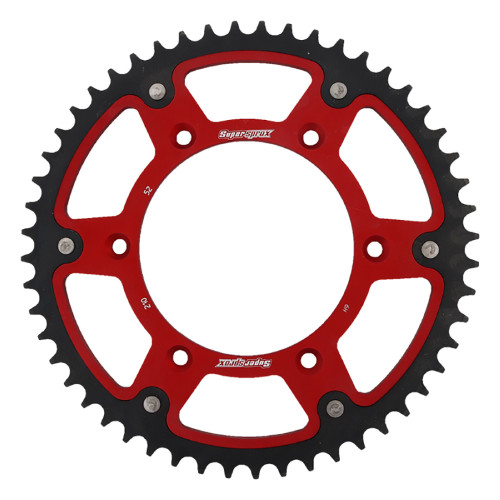 Supersprox - Red Stealth sprocket, 52T, Chain Size 520, RST-210-52-RED