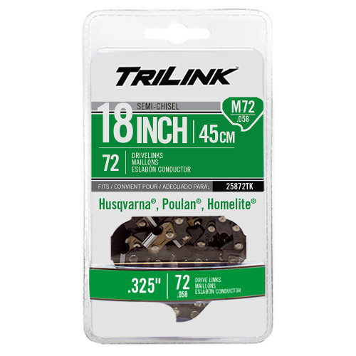 Chain Pre-Cut Loop 72 DL, .058" Chainsaw Gauge, .325" Chainsaw Pitch 25872TK
