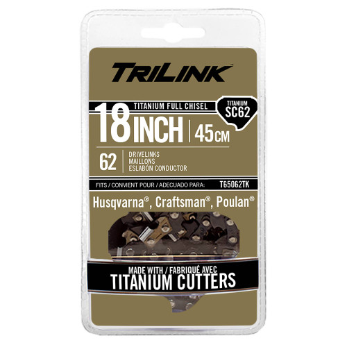 Titanium Chain Pre-Cut Loop 62 DL 18" Bar Length, .050" Chainsaw Gauge T65062TK