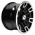 Wheel Machined Gloss Black, 14x7 ET-25 Golf Carts; TIR-RX391