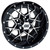 Wheel Machined Gloss Black, 12x7 ET-25 Golf Carts; TIR-RX385