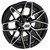 Wheel Machined Gloss Finish, Black Golf Carts; TIR-RX380
