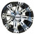 Wheel - Machined w/Black w/ Center Cap, 10x7 ET-25 Golf Carts; TIR-RX160