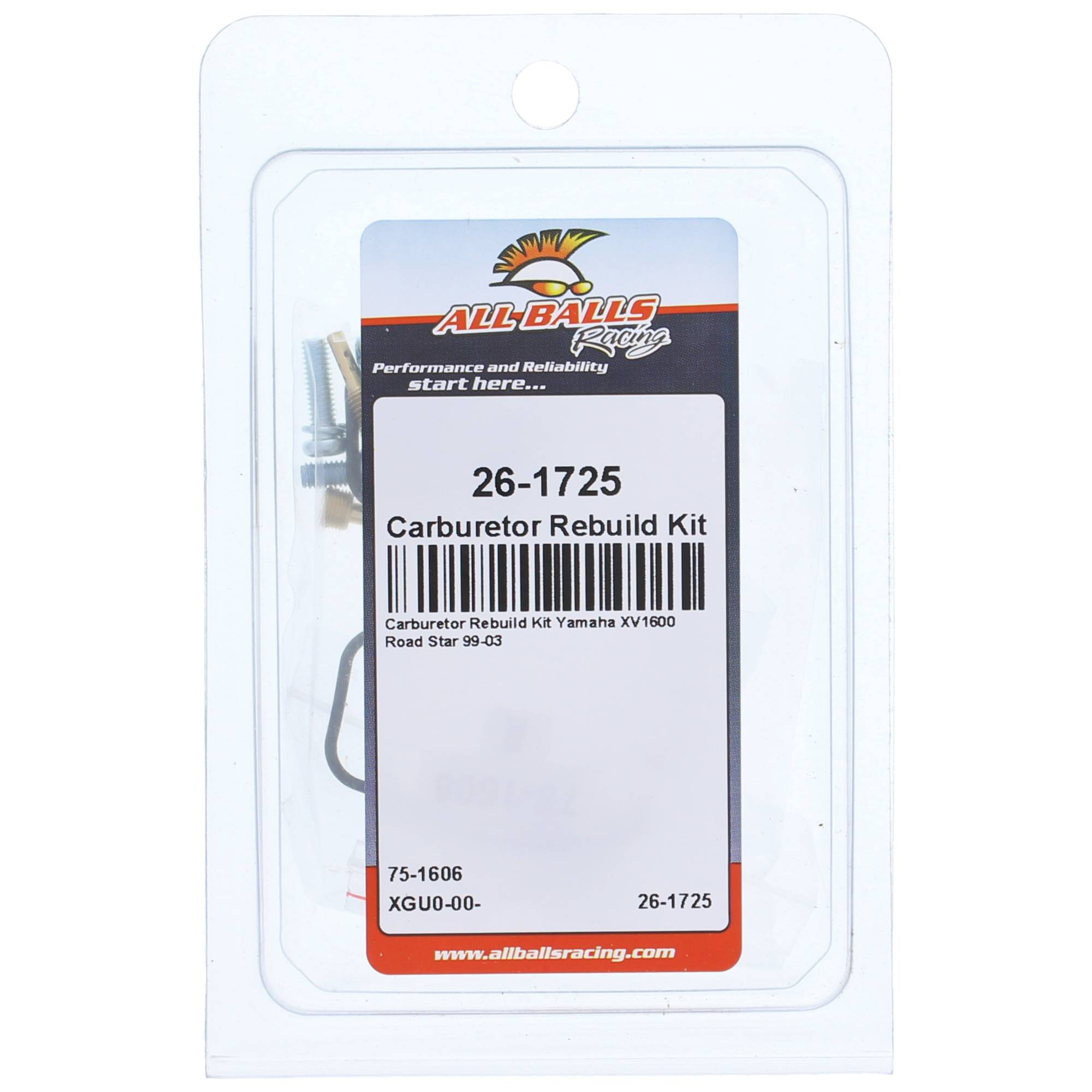 All Balls Carburetor Rebuild Kit 26-1725 for Yamaha XV1600 Road Star 99-03