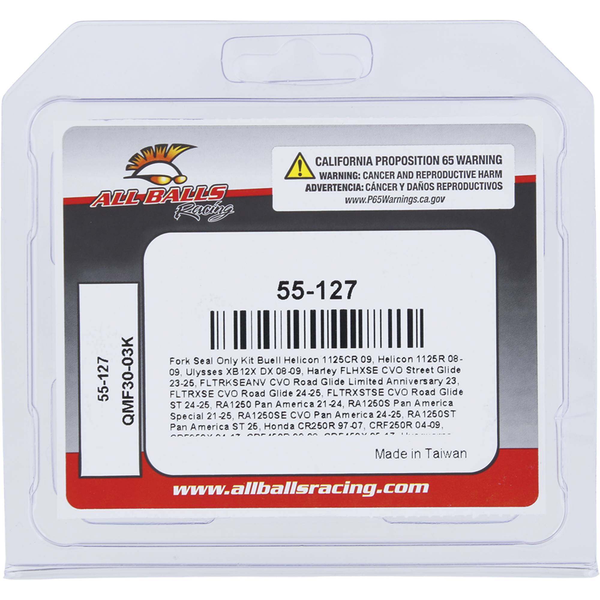 All Balls Fork Seal Only Kit Buell Helicon 1125CR, Helicon 1125R 08-09, 55-127