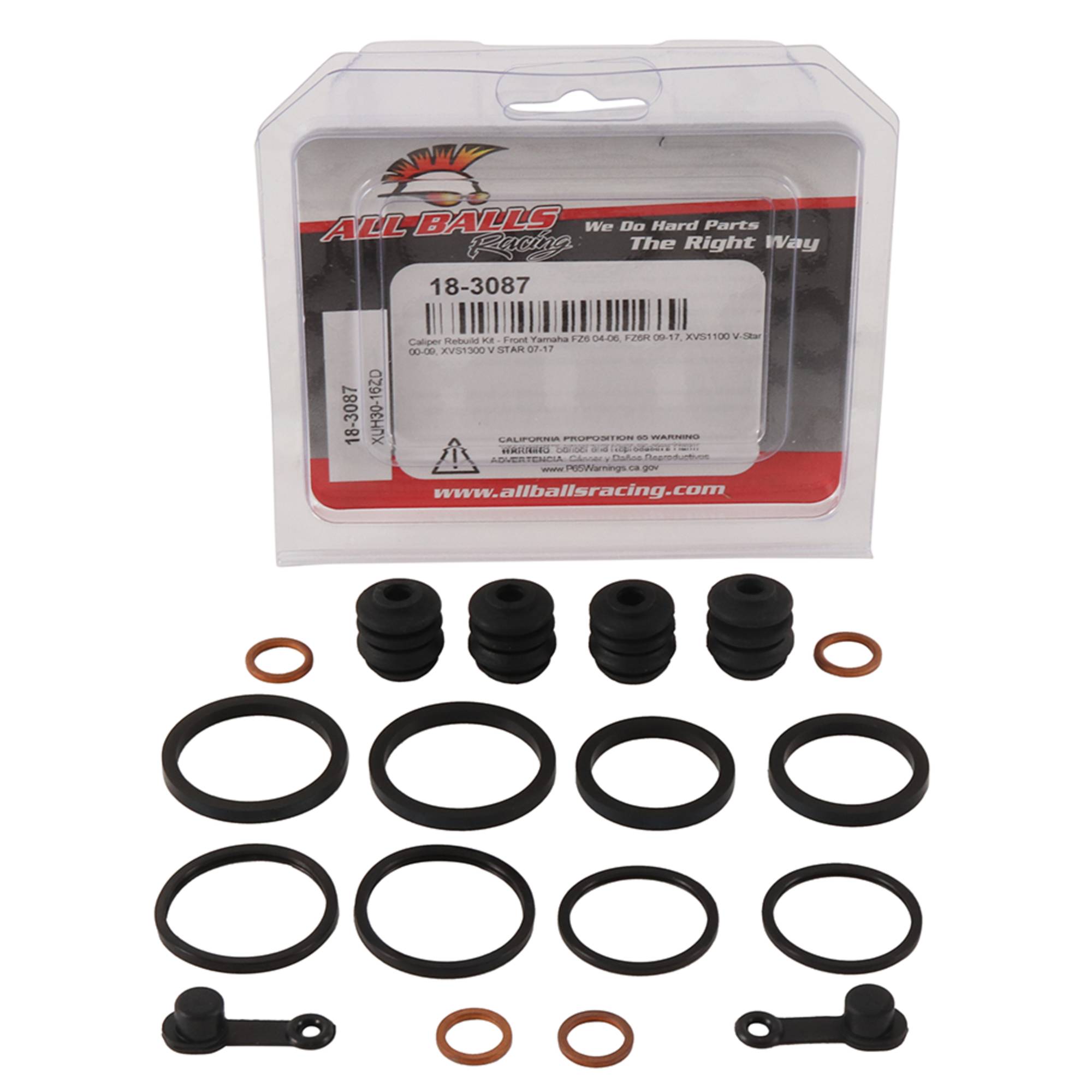 All Balls Front Caliper Rebuild Kit 18-3087 for Yamaha FZ6 04-06