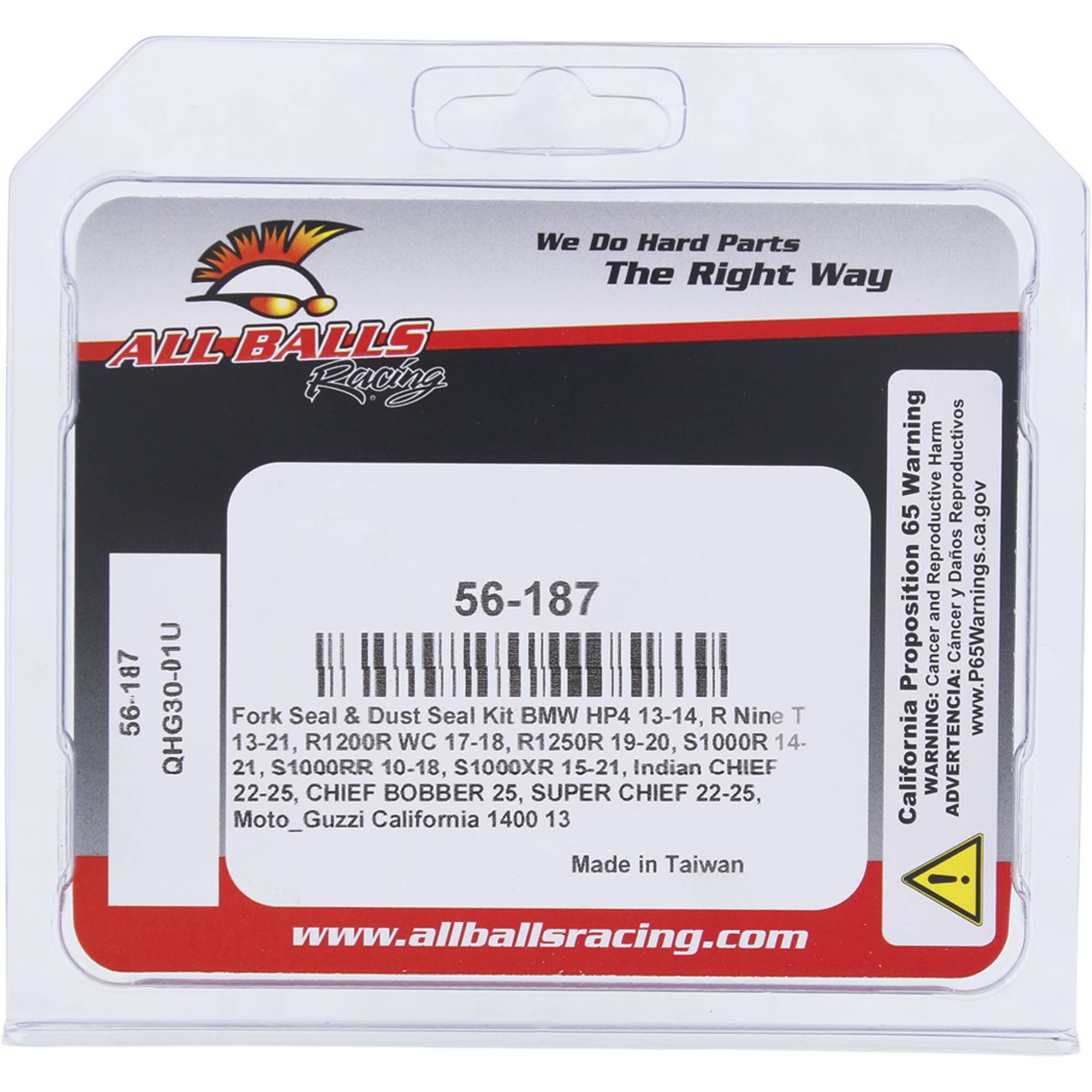 All Balls for k and Dust Seal Kit 56-187 for BMW HP 4 13 14, R nine T 13-16