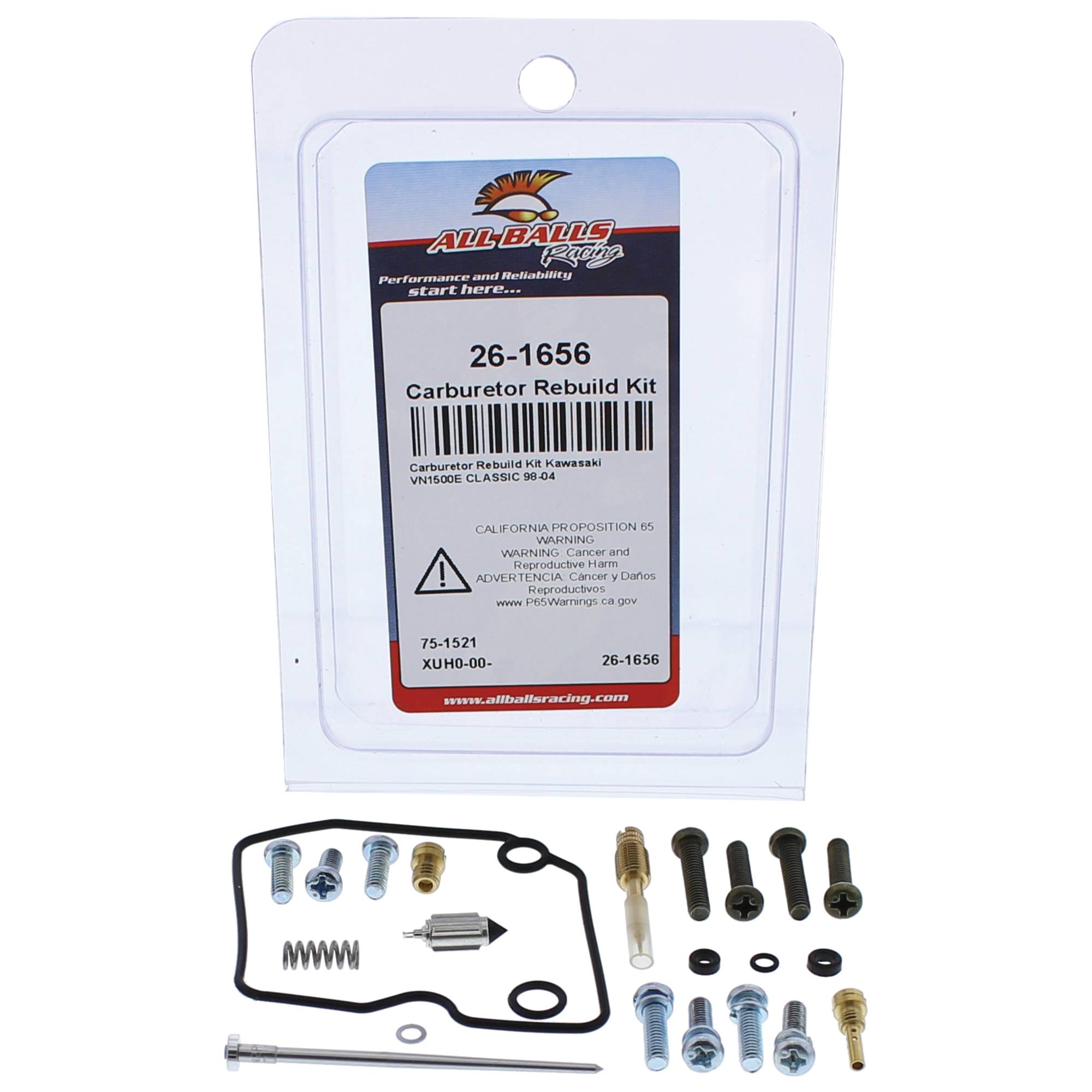 All Balls Carburetor Rebuild Kit 26-1656 for Kawasaki VN 1500 E Classic 98-04