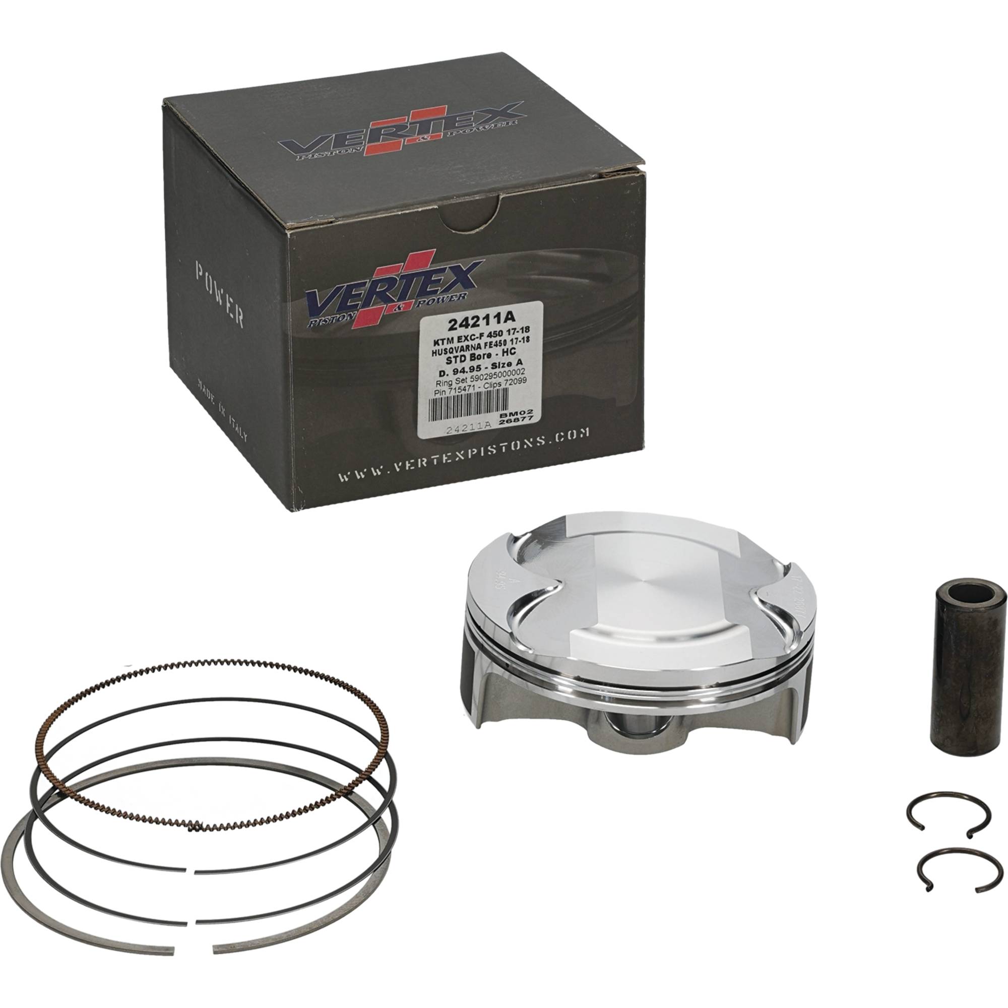 Vertex High Comp forged Piston Kit for KTM 450 EXC-F (17-18) 24211A