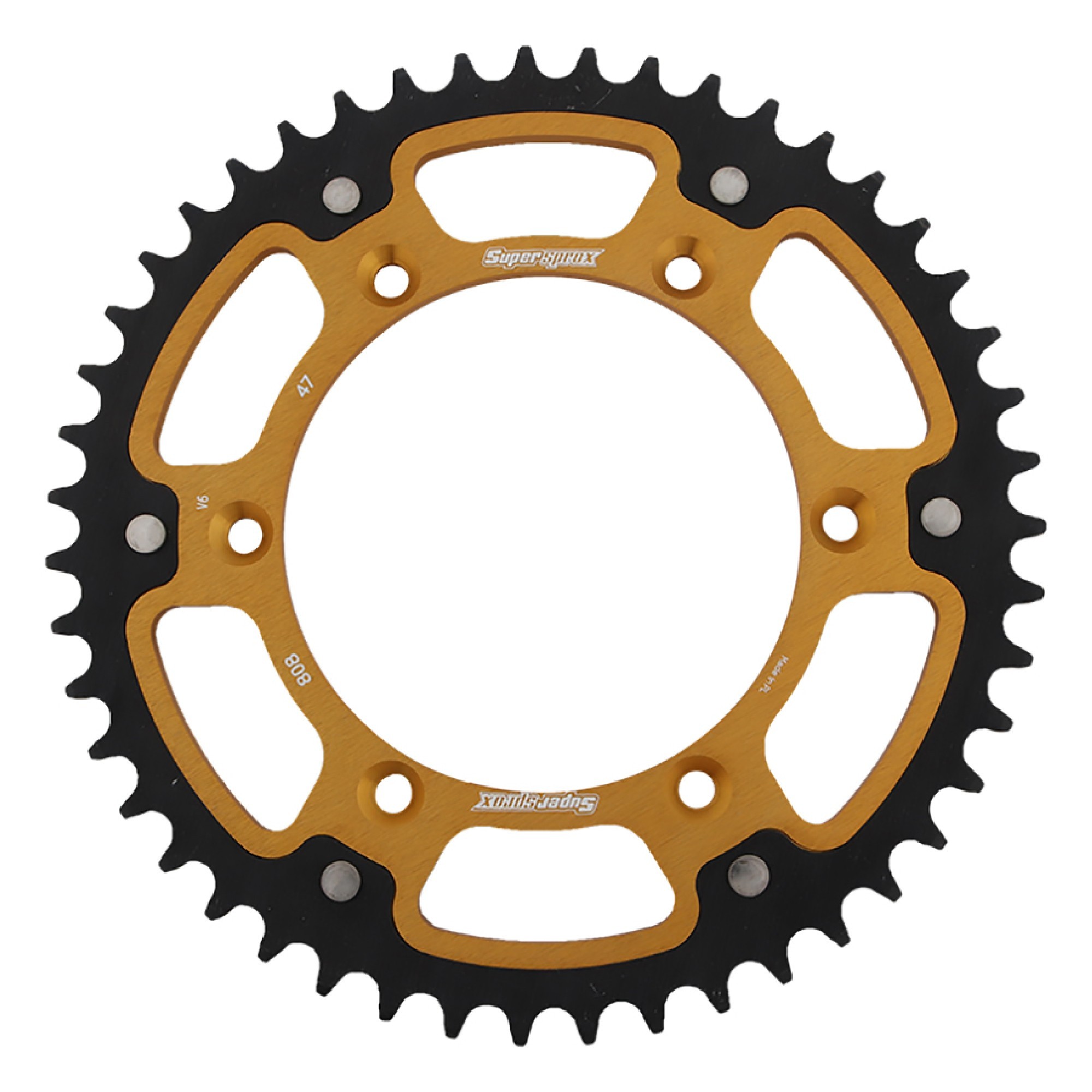 Supersprox - Gold Stealth sprocket, 47T, Chain Size 520, RST-808-47-GLD