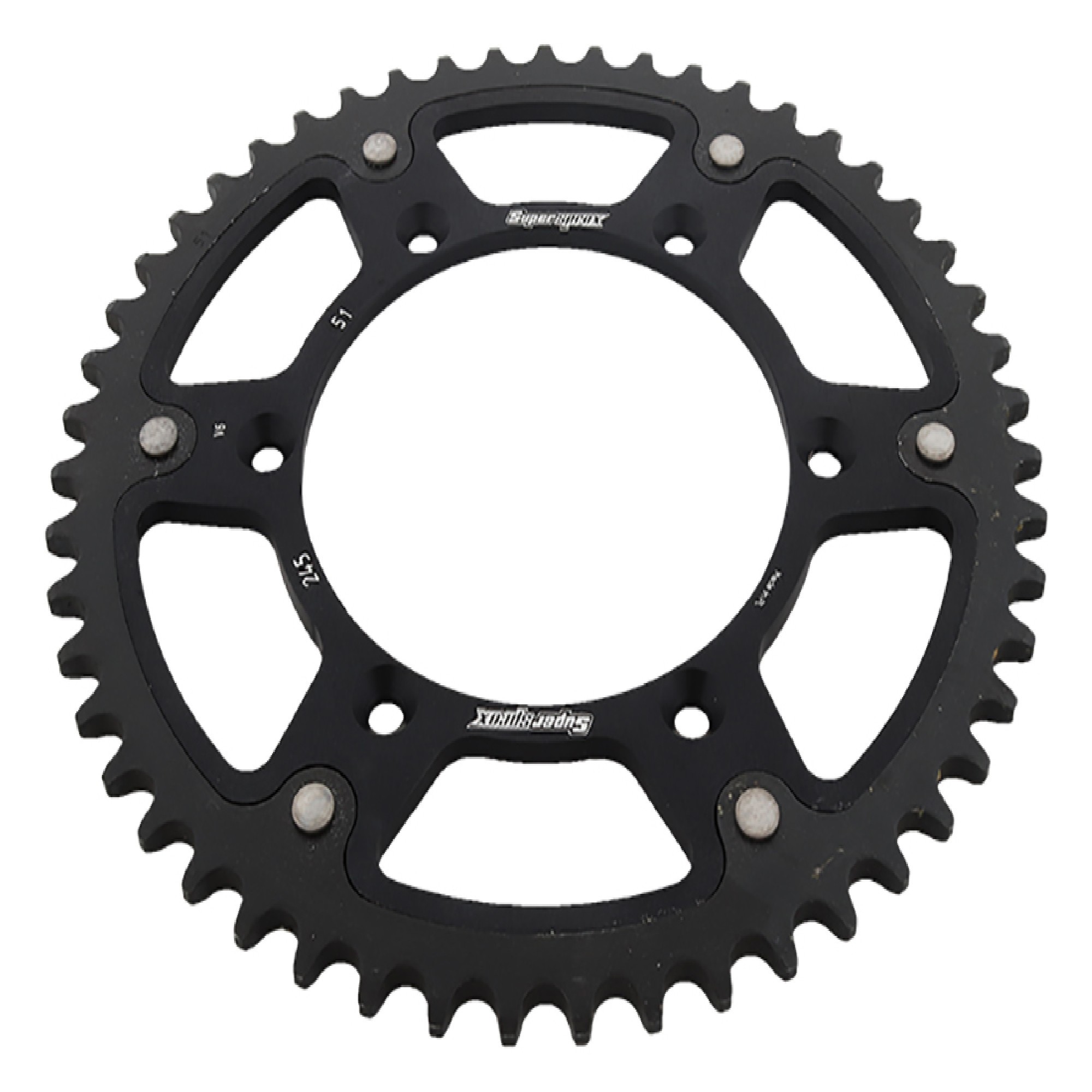Supersprox - Black Stealth sprocket, 51T, Chain Size 520, RST-245-51-BLK