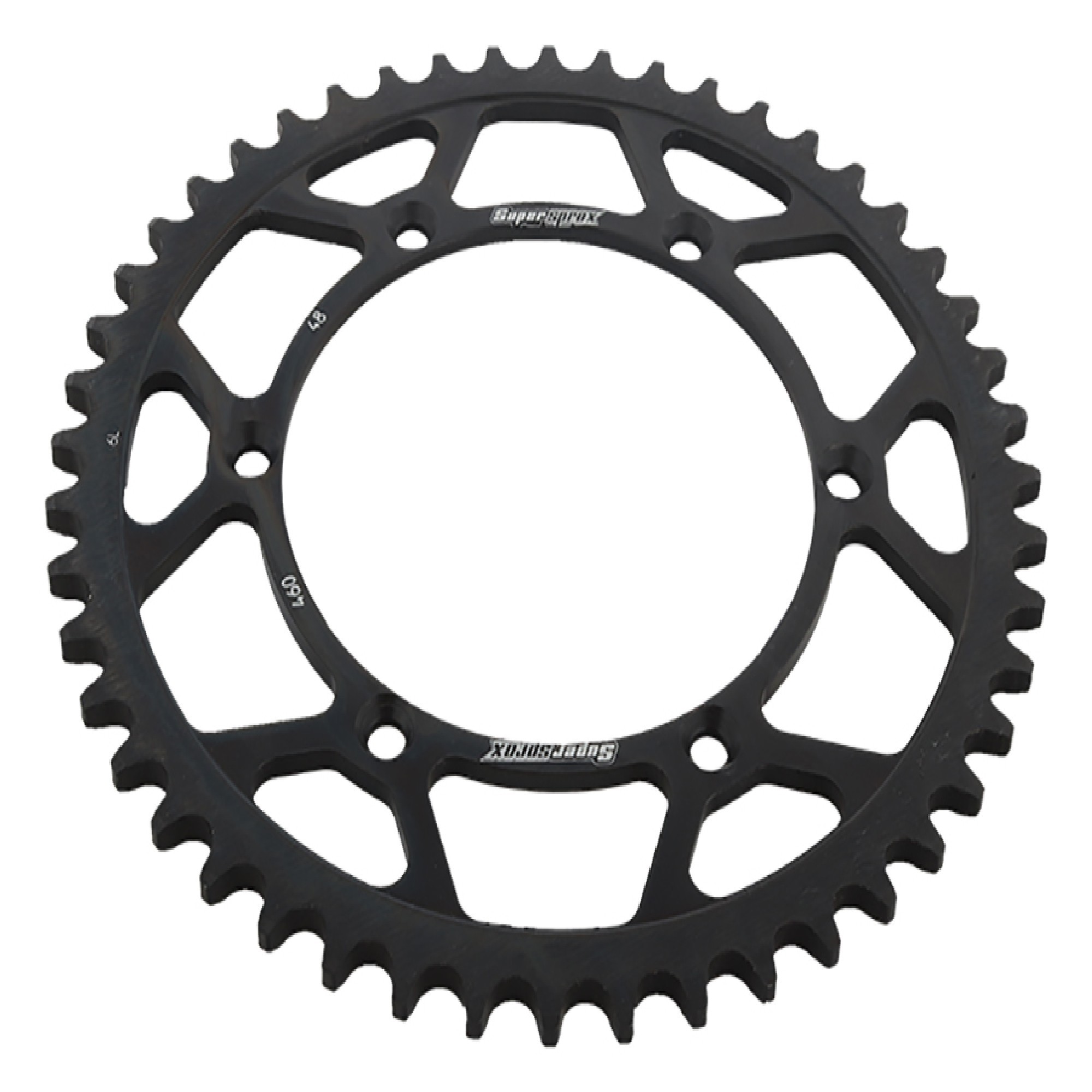 Supersprox Rear Steel Sprocket Black 48T for Kawasaki 125KX 82-05, KLX 650 R