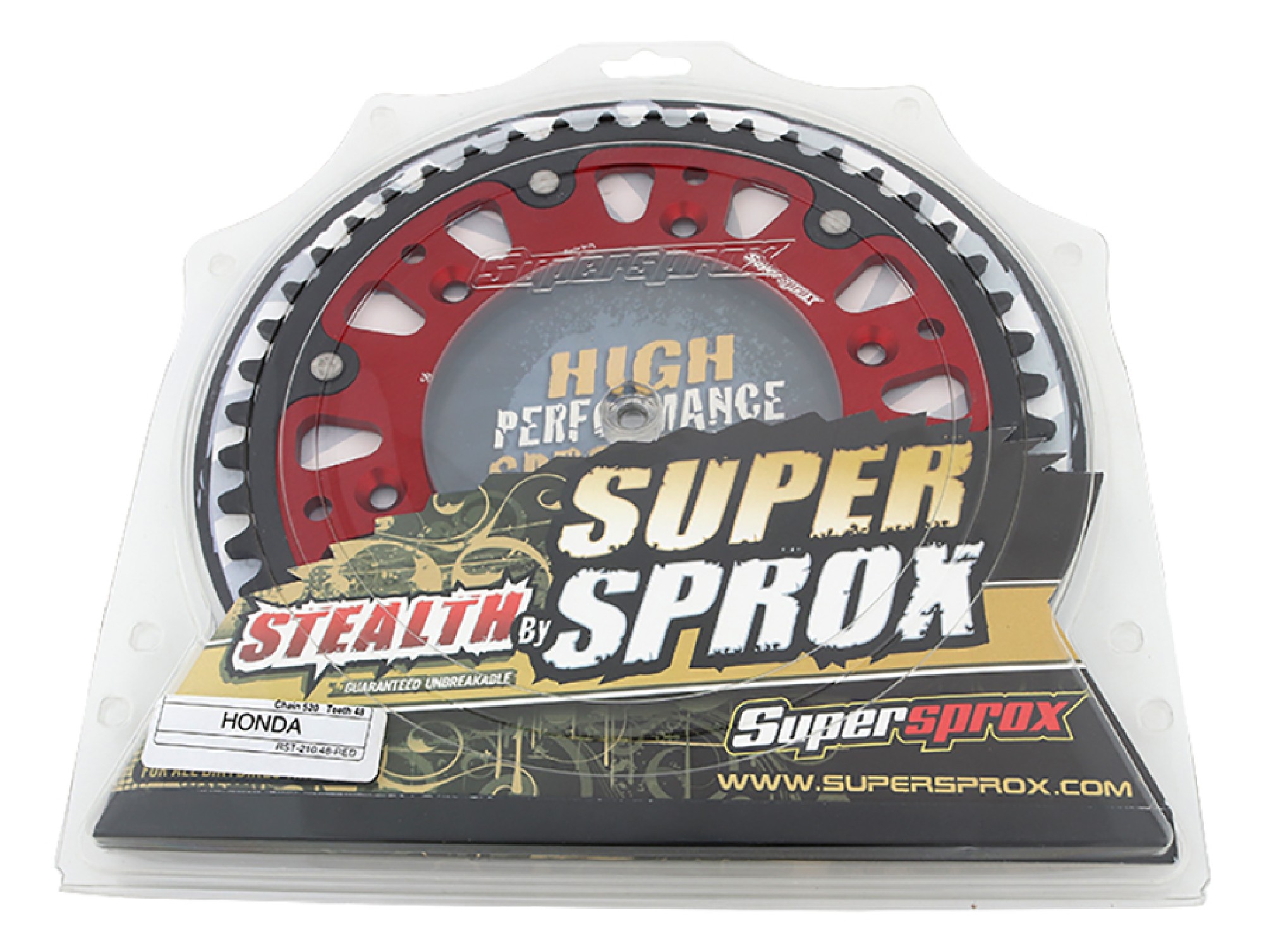 Supersprox - Red Stealth sprocket, 48T, Chain Size 520, RST-210-48-RED