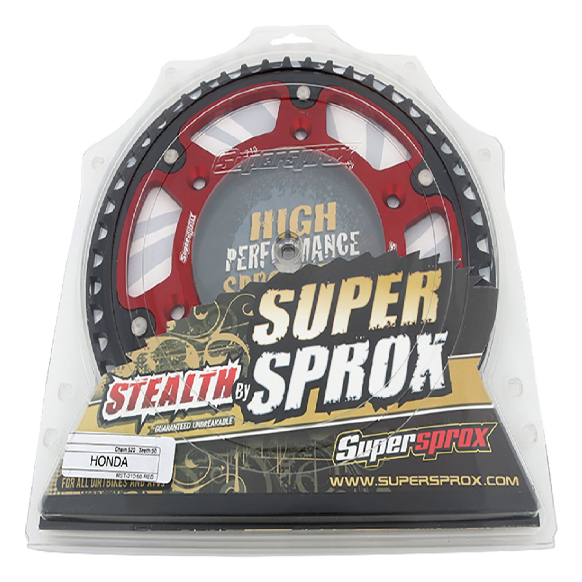 Supersprox - Red Stealth sprocket, 50T, Chain Size 520, RST-210-50-RED