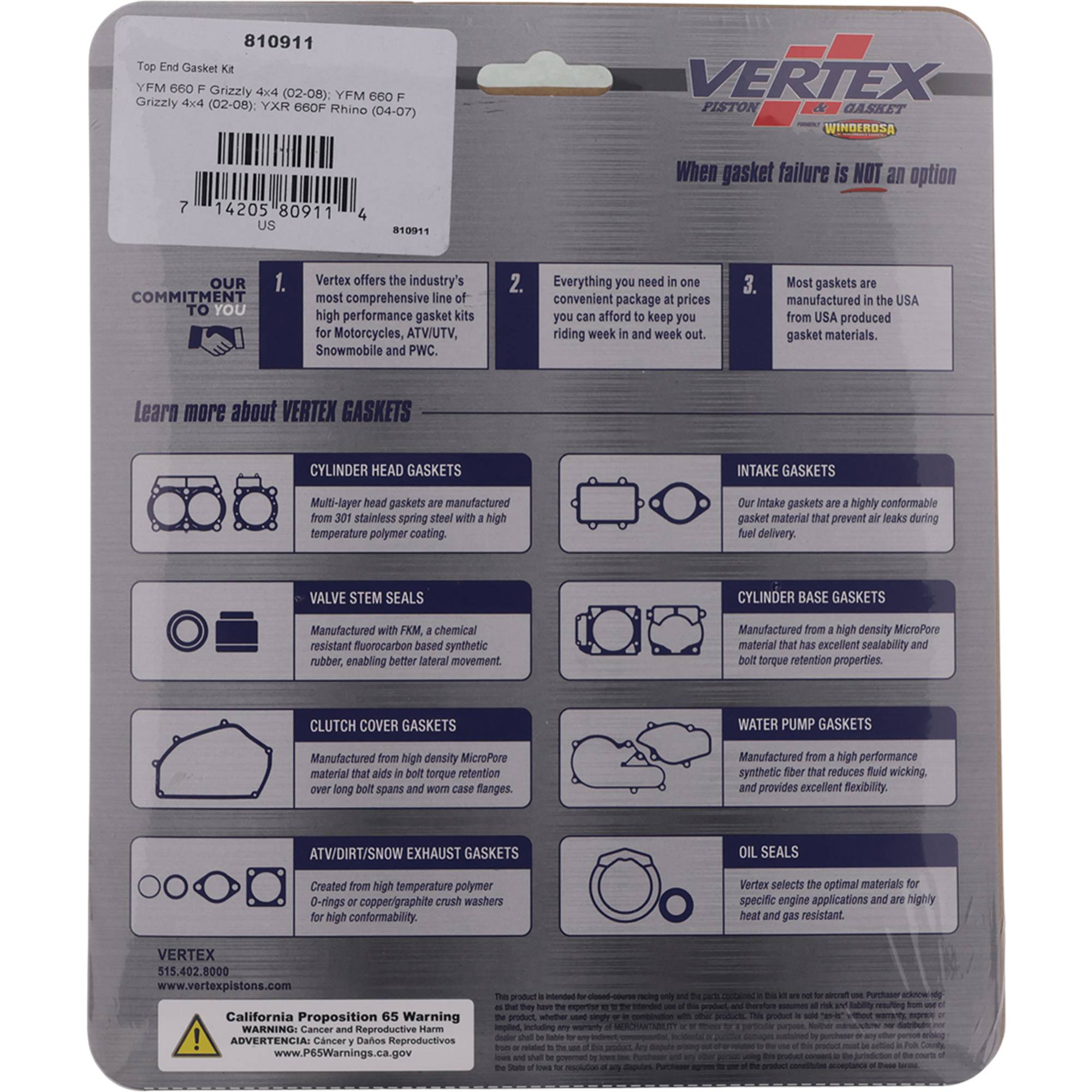 Winderosa Top End Gasket Kit for Yamaha, 810911