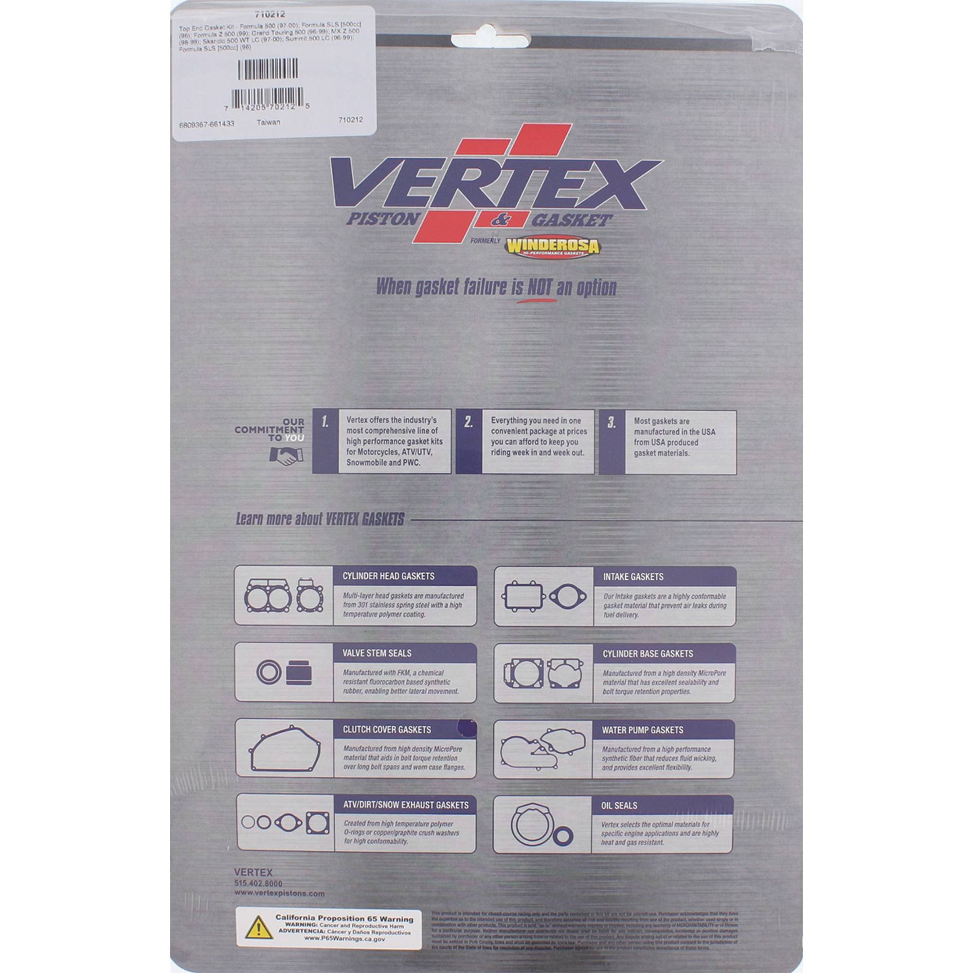 Winderosa Top End Gasket Kit for Ski-Doo, 710212