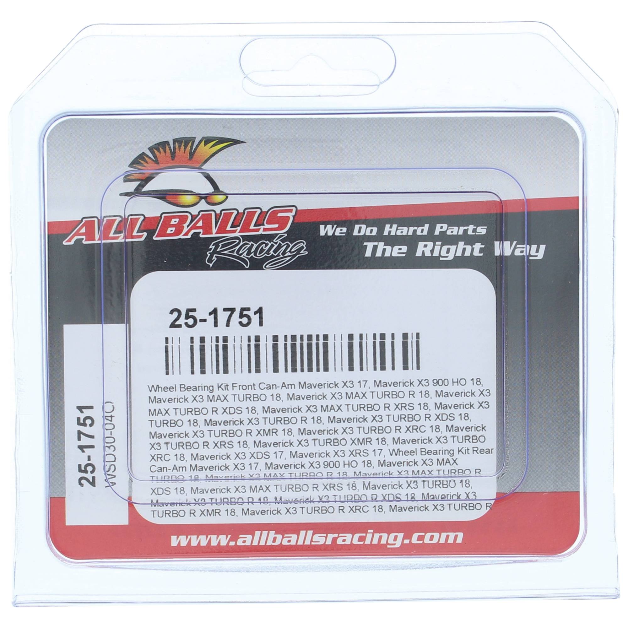 All Balls Wheel Bearing Kit 25-1751 for Can-Am Maverick X3 17