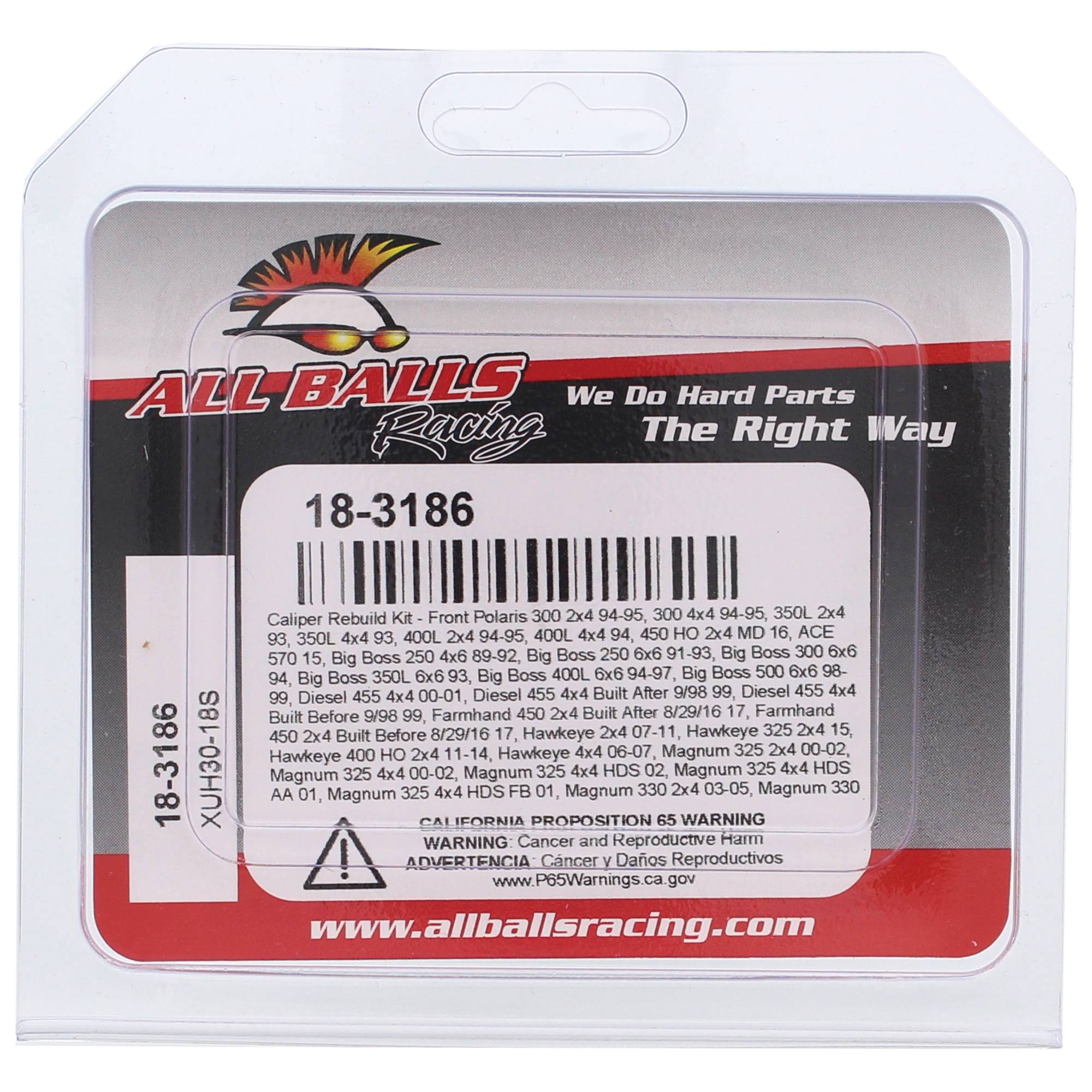 All Balls Front Caliper Rebuild Kit 18-3186 for Polaris 300 2x4 94-95