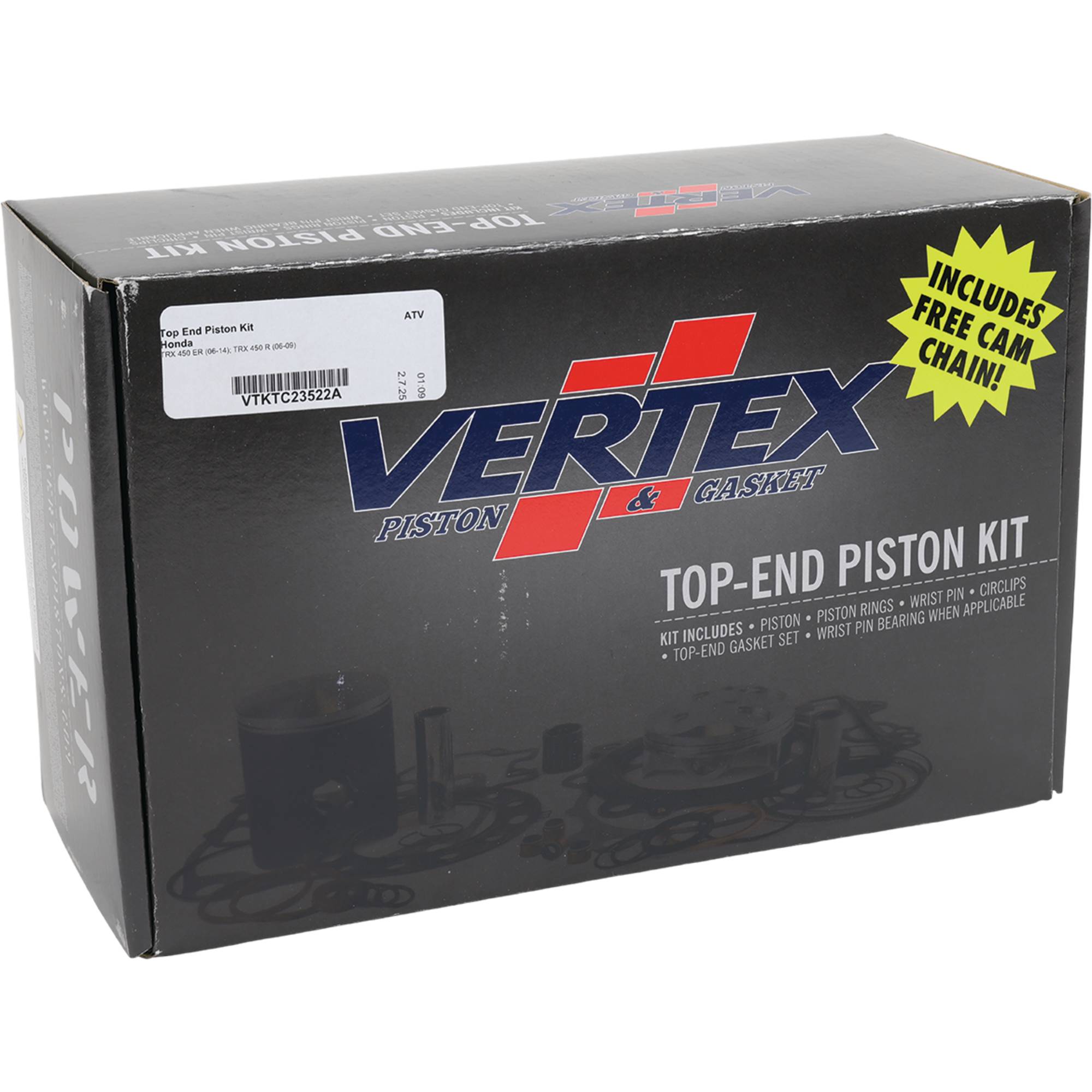 Vertex Top End Piston Kit for Honda TRX 450 R (06-09) VTKTC23522A