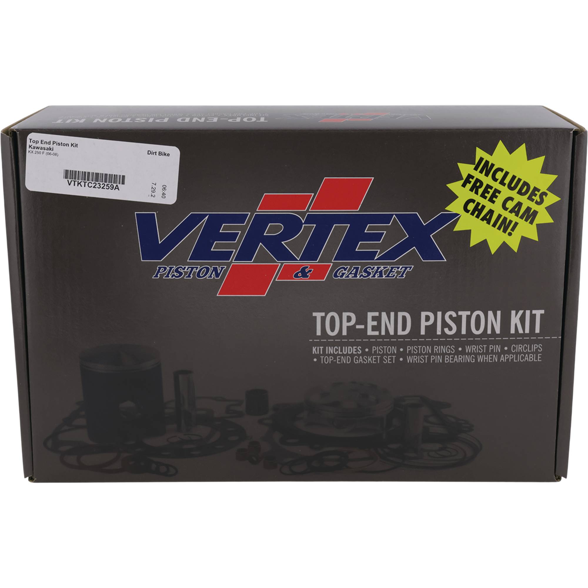 Vertex Top End Piston Kit for Kawasaki KX 250 F (06-08) VTKTC23259A