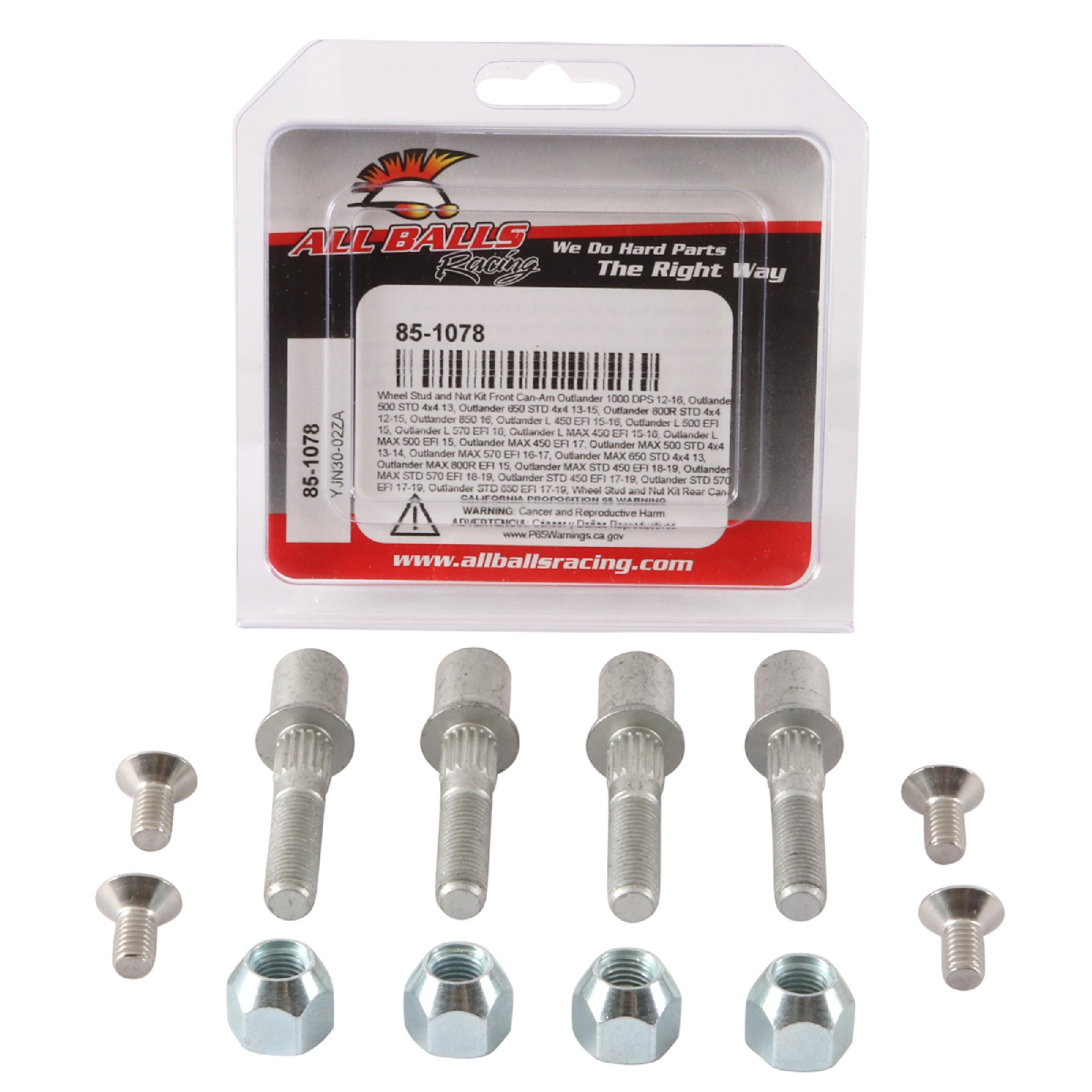 All Balls Wheel Stud and Nut Kit 85-1078 for Can-Am Outlander 1000 12 13 14